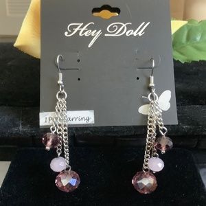 New Beautiful "Hey Doll" Dangling Faceted Crystal Earrings